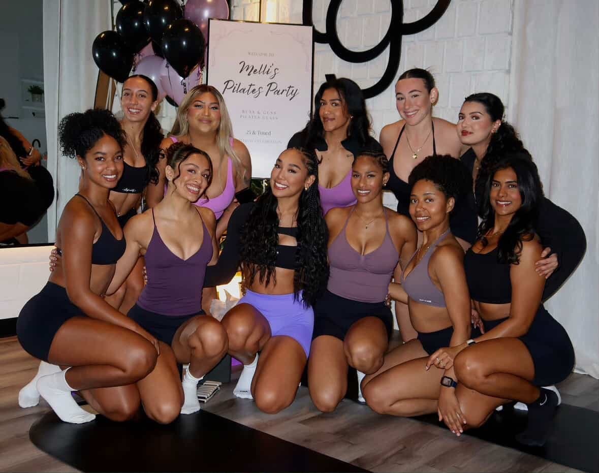 A private mat Pilates party at The Good Core Scarborough — a group of women together on the studio floor